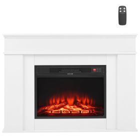 43 inch Freestanding Fireplaces, 1500W 5120BTU Fake Electric Fireplace Stove Heater with Mantel, Overheating Protection, Adjustable Flames,Timer