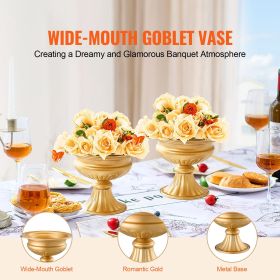 10PCS 16cm/6.3' Tall Wedding Flower Vase, Metal Wedding Centerpiece, Gold Floral Arrangement Stand Display Rack for Tables Wedding Dinner Party