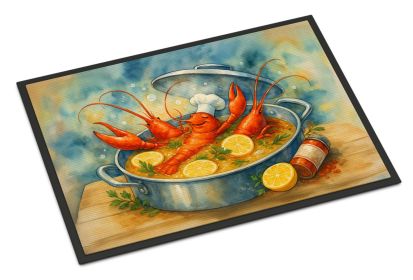Crawfish Spa Day Doormat Front Door Mat Indoor Outdoor Rugs for Entryway, Non Slip Washable Low Pile, 18H X 27W