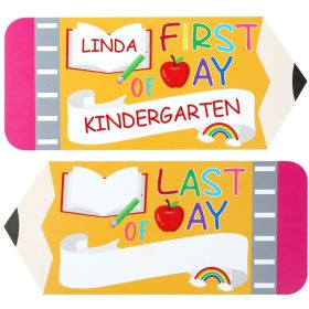 First And Last Day Of School Board Sign,Double Sided Printing Pencil Chalkboard For 1st Day Of Kindergarten Preschool, Back To School Supplies Ph (Option: W13732676)