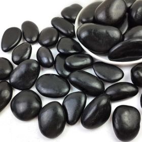 38lbs Black Pebbles For Plants, 2-3 Inch High Polished Natural Large River Rocks For Landscaping, Decorative Stones Vase Filler Fish Tank Aquariu (Option: 38lbs)
